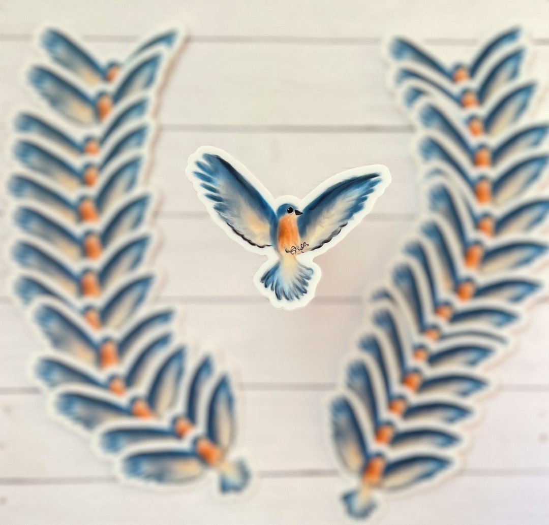 Small Bluebird Sticker, Bird Sticker, Laptop Sticker, Water Bottle ...