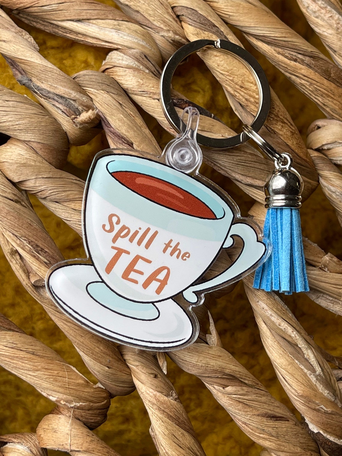 Tea Cup Keychain, Friend Gift, Keychain, Tea Cups, Acrylic Keychain