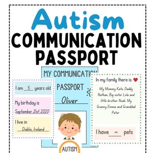 Communication Passport for Autism School Special Education