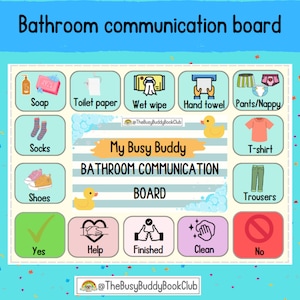 Bathroom communication board - Visual support|Learning aid|Autism Support|