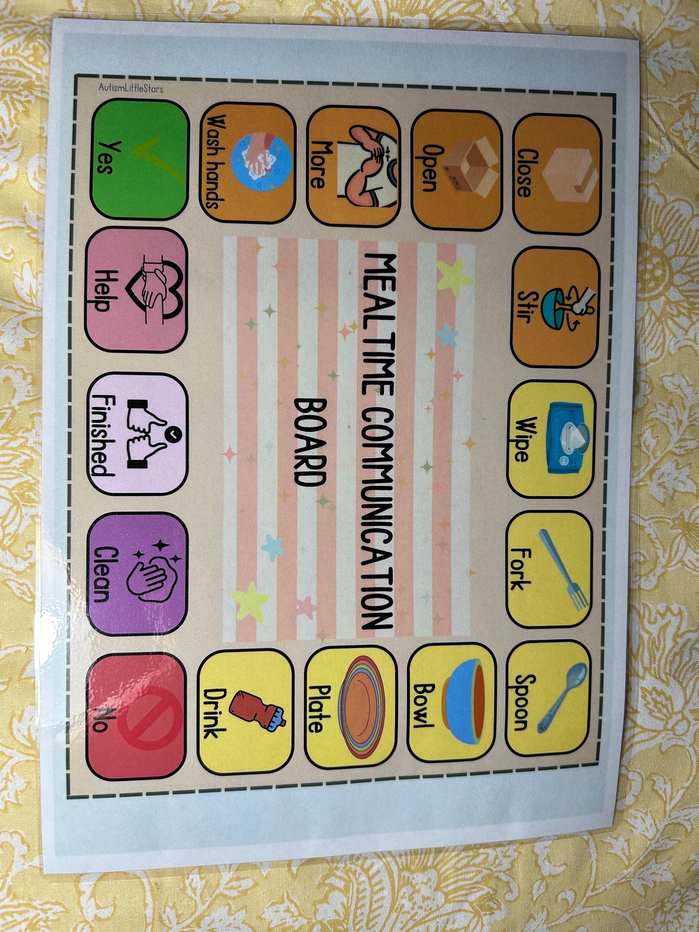 Mealtime Communication Board - Visual Support|learning Aid|autism ...