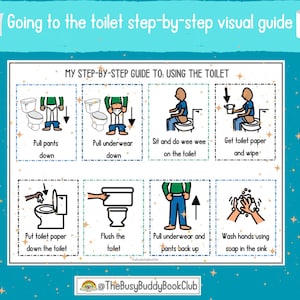 Stap voor stap naar het toilet gaan visueel - Visuele ondersteuning|Kleuterschool|LifeSkills