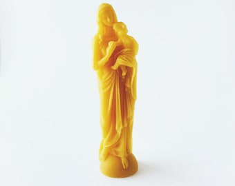 Our Lady With Child- Virgencita 100% Pure Beeswax Candle - Candle Lover Gift  - Clean Burning - Non-Toxic  - Hypo-Allergenic  -Cozy Home