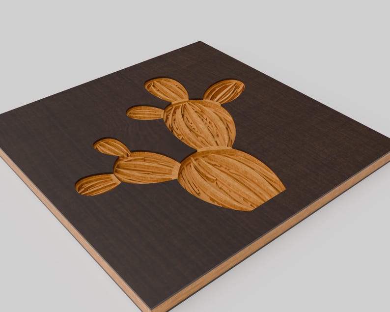 Layered Cactus Wall Art - 3D Laser Cut File - Desert Botanical Decor ...