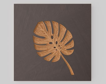 Monstera Leaf Wall Art - Layered 3D Laser Cut File - Tropical Botanical Decor - Glowforge, CNC, Cricut