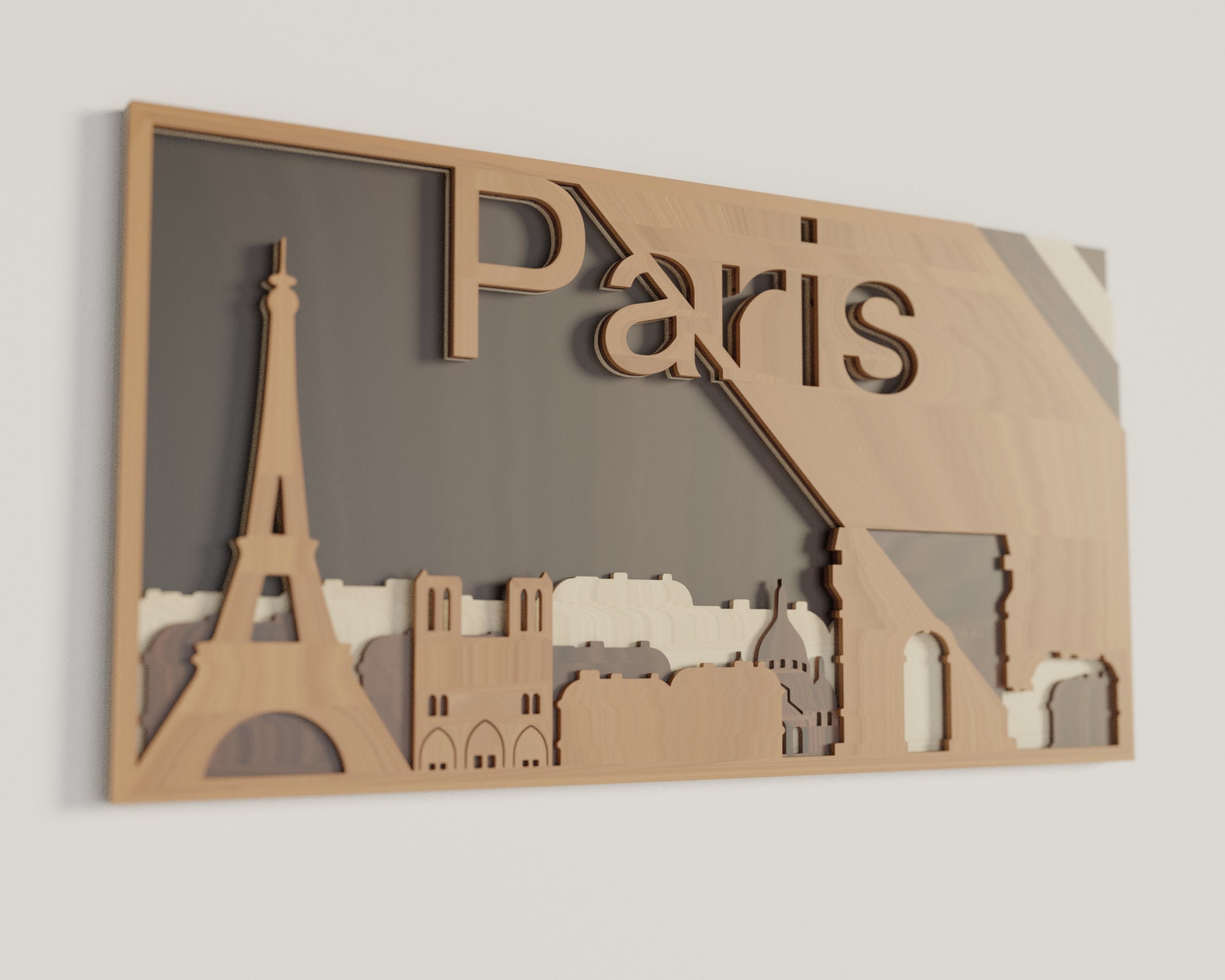 Layered Paris Wallart PARIS Wall Art Wall Art Etsy