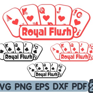 Royal Flush SVG - Poker hands - Cut Files - Clipart - Cricut - Tublers  - Svg Png Eps Dxf Pdf - 2Dworld