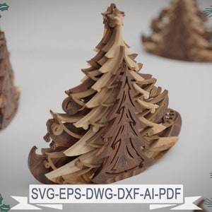 Christmas Trees - 9 layers Decoration Crafting - svg,dxf,dwg,ai - Cutting, laser cut, layered svg