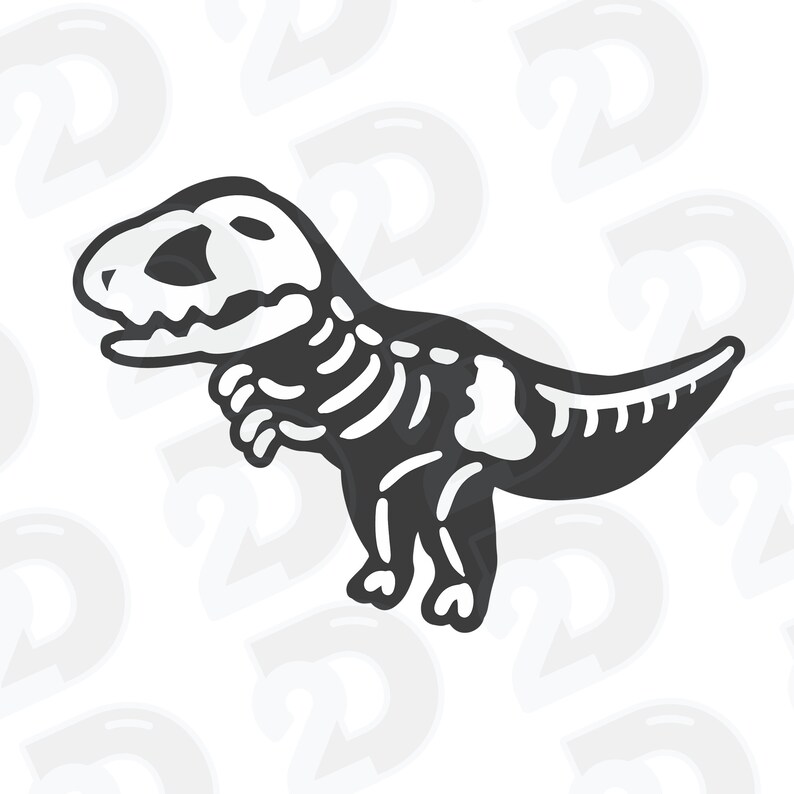 Dinosaurs Skeletons 6 Cute Designs SVG Clipart Svg Png - Etsy