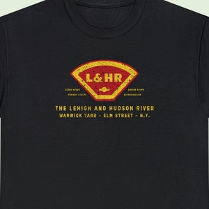 Lehigh and Hudson River Railway shirt with vintage logo. Perfect train lover gift