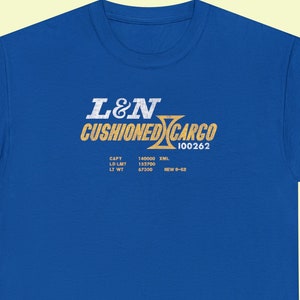 Royal Blue Louisville and Nashville Railroad T-Shirt, perfect for train enthusiasts