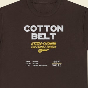 Brown Cotton Belt St. Louis Southwestern Railway shirt, perfect train gift