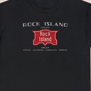 Black Chicago, Rock Island & Pacific Railroad train t-shirt