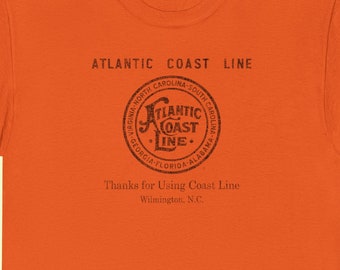 Atlantic Coast Line Railroad T-Shirt | ACL Retro Logo Train Lover Gift & Vintage Railroad Clothing | Orange | Standard Fit