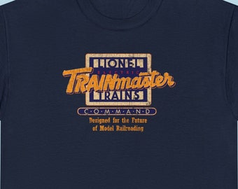 Lionel Trains 'TrainMaster' Railroad T-Shirt | Classic Lionel Railroad Clothing, Vintage Lionel Train Collector Gift | Blue | Standard Fit
