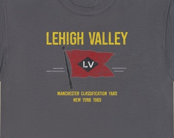 Lehigh Valley Railroad T-Shirt | LV Train Shirt | LVRR Railroader Shirt & Railroad Clothing for Train Enthusiasts | Gray | Standard fit