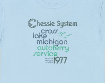 Chessie System Railroad T-Shirt | CSRR Michigan Ferry Rail Service Train Shirt and Vintage Railroad Memorabilia | Light Blue | Standard Fit