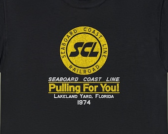 Seaboard Coast Line Railroad T-Shirt | SCL Train Shirt for Men & Women | Vintage Retro Logo | Railfan Gifts | Black | Standard Fit