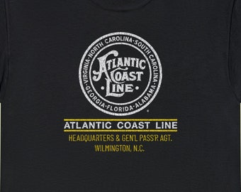 Atlantic Coast Line Railroad T-Shirt | ACL Retro Logo Train Lover Gift & Vintage Railroad Memorabilia | Black | Standard Fit