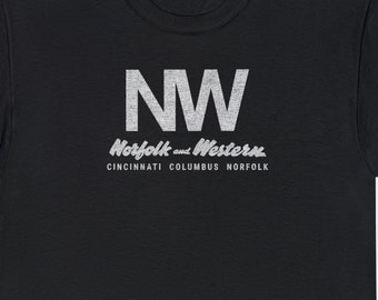 Norfolk & Western Railway T-Shirt | NW Coal Hopper Train Shirt, Vintage Railroad Apparel | Gift for Train Enthusiasts | Black | Standard Fit