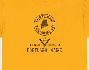 Portland Terminal Company T-Shirt | PTM Train Shirt, Vintage Railroad Apparel & Railfan Gift | Black | Standard Fit