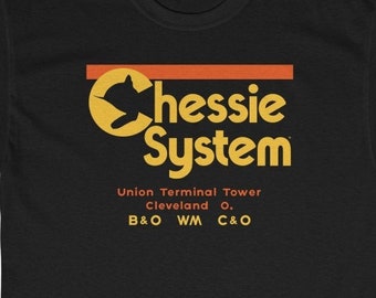 Chessie System Railroad train t-shirt, train gifts, train shirt, train enthusiast, train t shirt - CSRR - Black