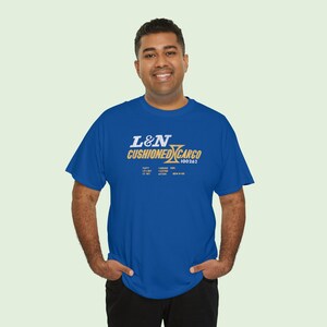 Happy man in his early 30's wearing Royal Blue Louisville and Nashville Railroad T-Shirt