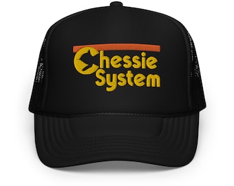 Chessie System Train Hat - Embroidered Railway Memorabilia - Train Lover Vintage Railroad Foam Trucker Hat - CSRR - Black | OSFM