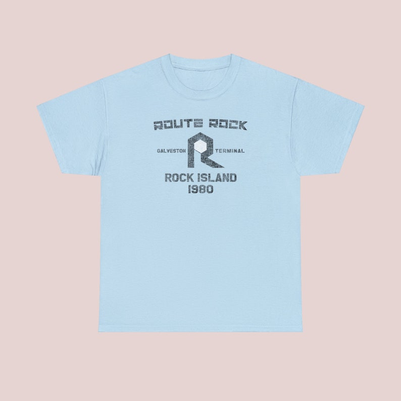 Chicago, Rock Island & Pacific Railroad T-Shirt | Vintage ROCK Train Shirt | Rock Island Retro Logo Railfan Apparel | Blue | Standard Fit