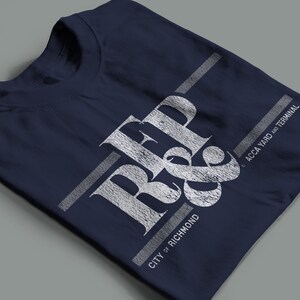 Richmond, Fredericksburg & Potomac Railroad T-Shirt | RFP Stencil Retro Logo, Vintage Railroad Apparel and Memorabilia | Navy | Standard Fit