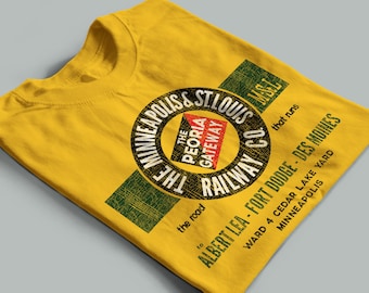 Minneapolis and St Louis Railway Train Shirt | MSTL Gifts | Heritage Workwear and Railroad Shirt | Gold | Standard Fit