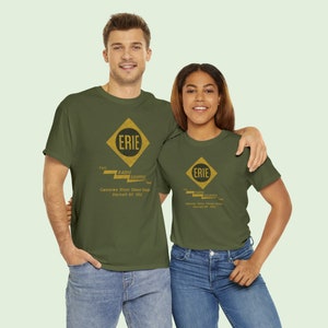 Erie Railroad train tee shirt, train gifts, train shirt, train gifts for men, train lovers, train enthusiast ERIE Military Green image 8