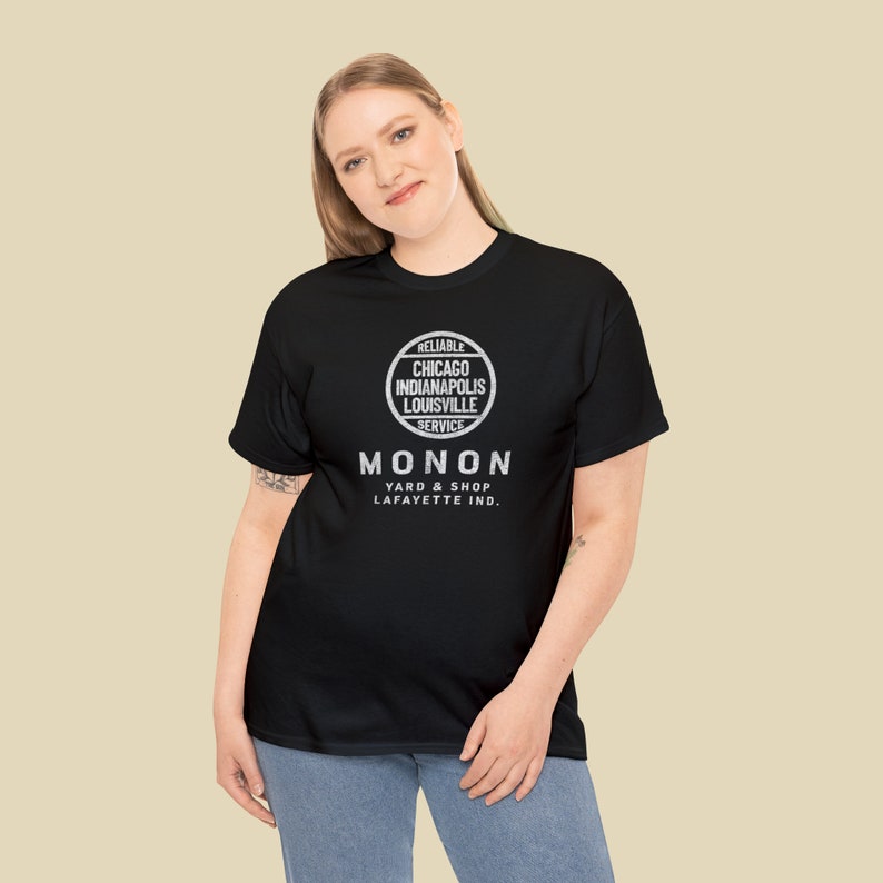 Young woman posing in Black Monon Railroad t-shirt