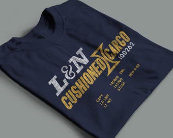 Louisville and Nashville Railroad T Shirt - LN Train Shirt, Railroader Gift and Retro Era Heritage Workwear - Navy - Standard fit