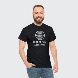 Man wearing Black Monon Railroad t-shirt