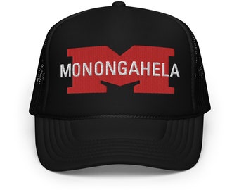 Monongahela Railway railroad hat | embroidered MGA vintage railroad hat, retro logo railway memorabilia, foam trucker cap | Black | OSFM
