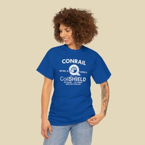 Conrail T-Shirt CR CoilSHIELD Retro Logo Train Lover Gift Vintage Railroad Apparel & Memorabilia for Railfans Brown Standard Fit image 8