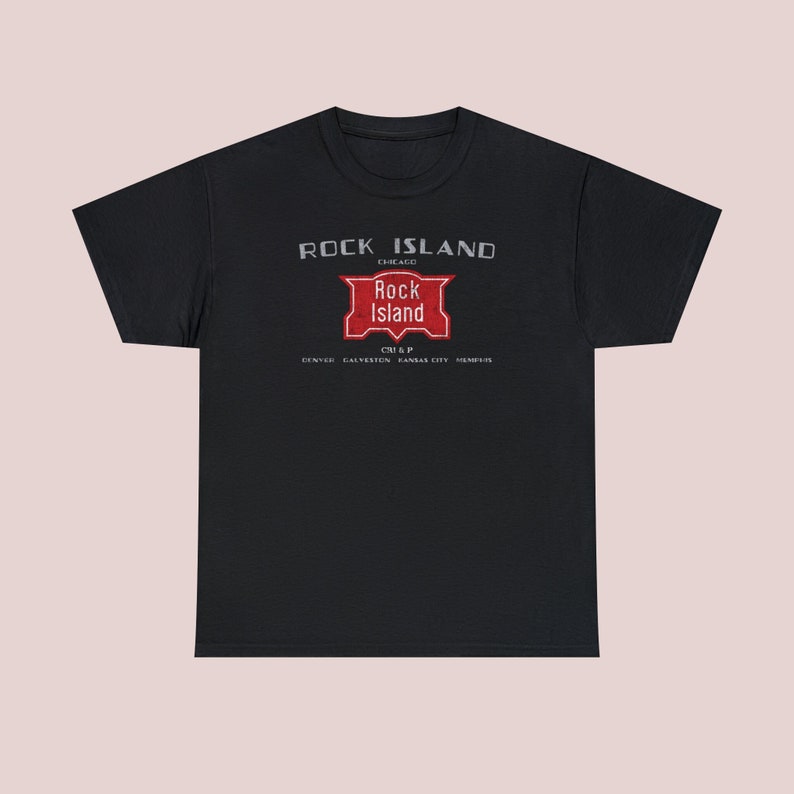Black Chicago, Rock Island & Pacific Railroad train t-shirt