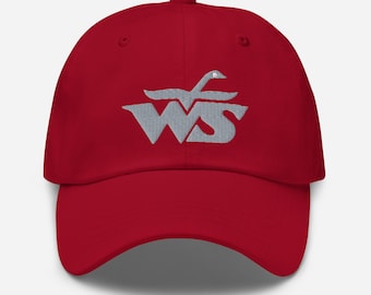 Wisconsin & Southern Railroad hat | embroidered WSOR vintage railroad hat, retro logo railway memorabilia, train lover dad cap | Red | OSFM