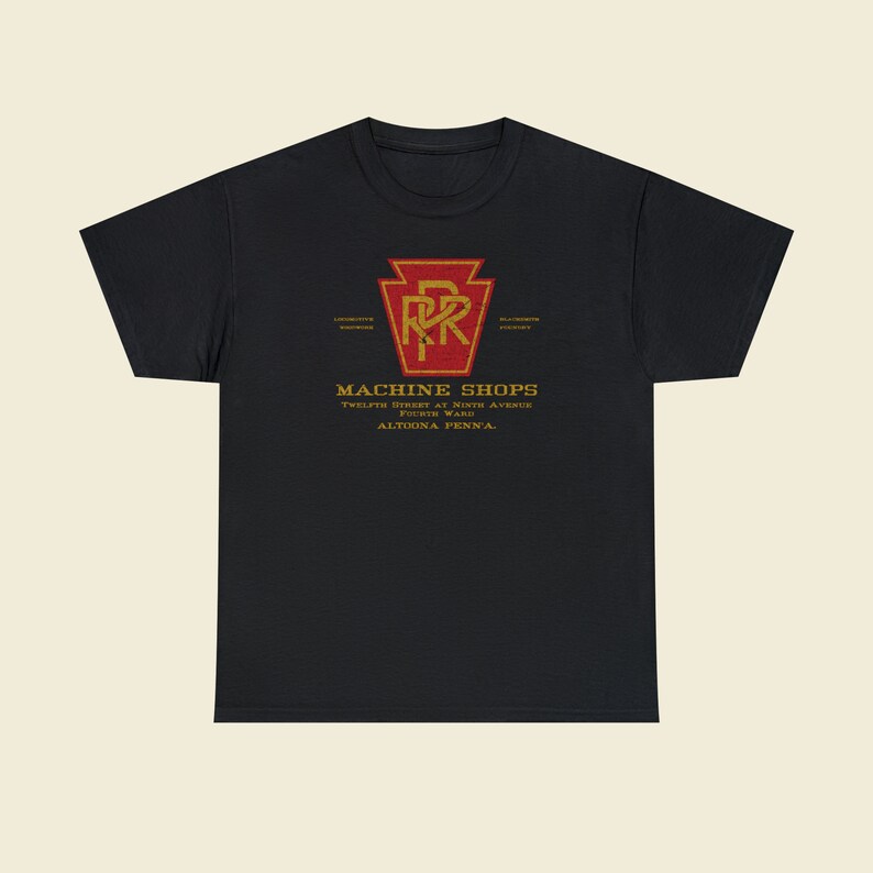 Black Pennsylvania Railroad train t-shirt made for rail memorabilia