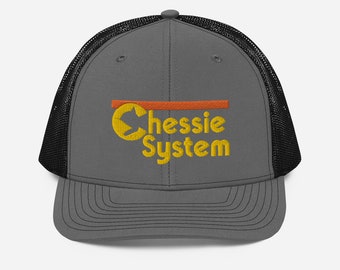 Chessie System railroad hat | embroidered CSRR vintage train hats, retro logo trucker cap | Gray/Black | OSFM