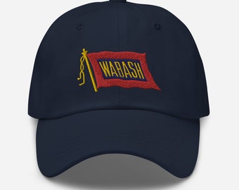 Wabash Railroad hat | embroidered WAB vintage railroad hat, railway memorabilia, dad hat | Blue | OSFM