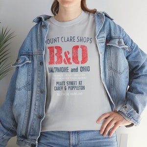 Baltimore and Ohio Railroad BO train tee shirt for train lovers & train enthusiasts Light Beige-Gray image 7