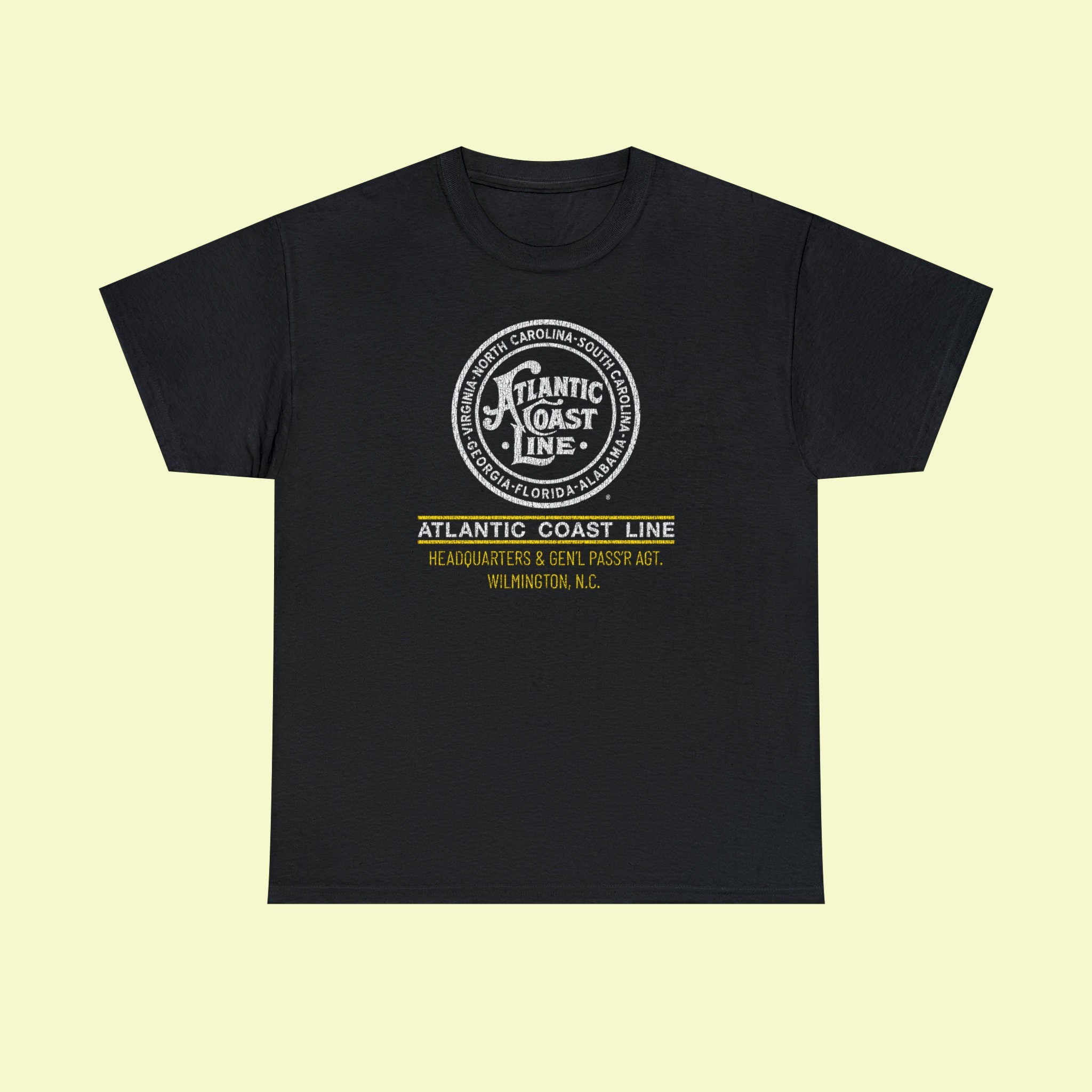 Atlantic Coast Line Railroad T-Shirt | ACL Retro Logo Train Lover Gift & Vintage Railroad Memorabilia | Black | Standard Fit