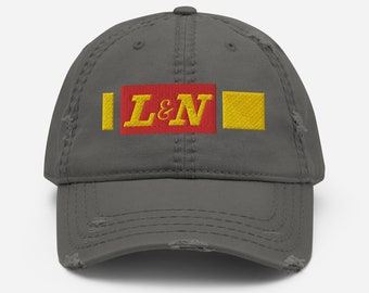 Louisville & Nashville Railroad hat | embroidered LN vintage train hats, railway memorabilia, train lover, distressed dad cap | Gray | OSFM