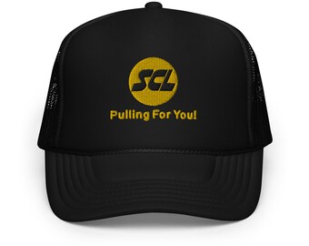 Seaboard Coast Line Railroad hat | embroidered SCL vintage railroad hat, retro logo railway memorabilia, foam trucker hat | Black | OSFM