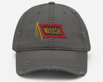 Wabash Railroad hat | embroidered WAB vintage railroad hat, railway memorabilia, distressed dad hat | Gray | OSFM