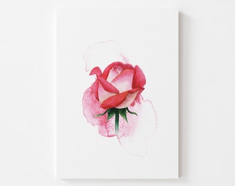 Impresión de rosas en acuarela, arte mural botánico (impresión digital)