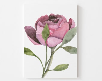 Impresión de rosas en acuarela, arte mural floral botánico (impresión digital)
