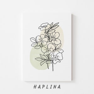 Printable Wall Art Botanical, Floral Wall Art, Floral Print, Flower Wall Art, Line Drawing Print, Digital Print, Wall Decor, Line Art Print